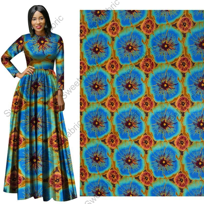 100% baumwolle Afrikanische Drucke Wachs Stoffe Nederlands Pagne ankara Wahre Holland Für NäHenne Kleid Vorhänge 6 Meter