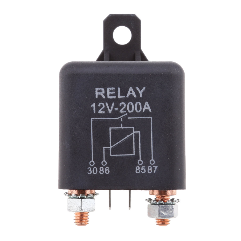 Relais à 4 broches 12v 200 a, Mini Amp, normalement ouvert, pour voiture, bateau, 2 pièces