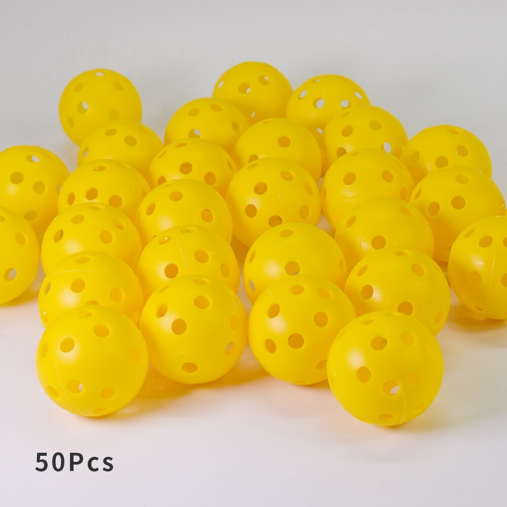 50 Stuks Foam Eva Luchtstroom Hollow Praktijk Golfballen Golf Training Ballen Outdoor Indoor Putting Green Doel Achtertuin Swing Game: Hole Yellow 50Pcs