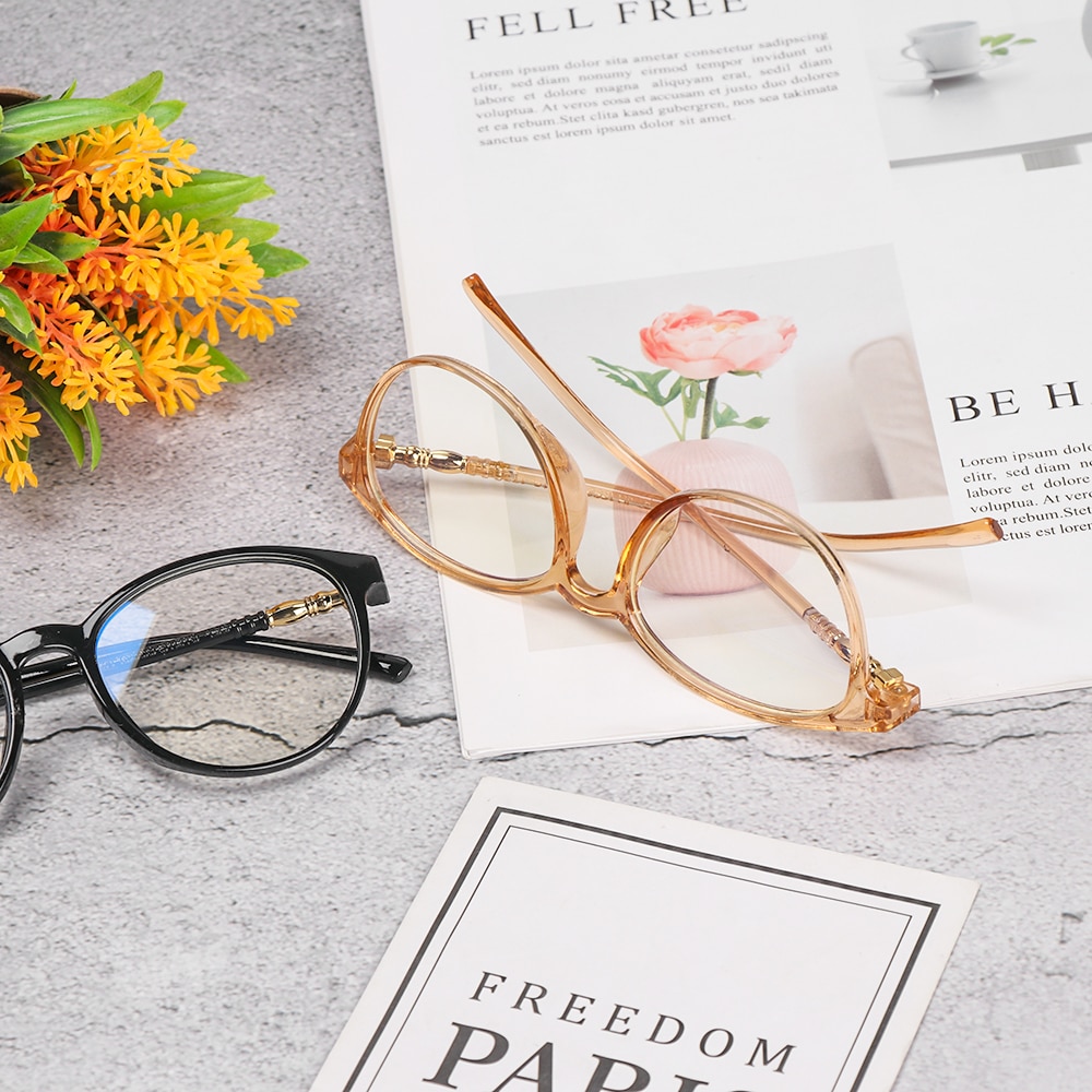 Retro Transparent Clear Flat Lens Frame Blue Light Blocking Glasses Clear Lens Plain Glass Spectacles Eyeglasses