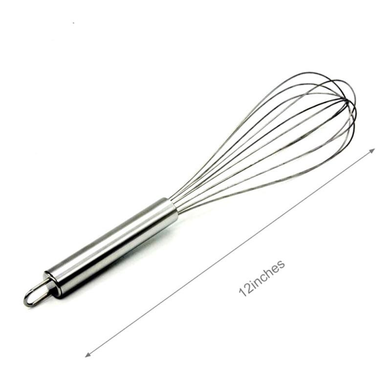 (8/10/12 Inches) Stainless Steel Egg Beater Hand Whisk Mixer Kitchen Tools Baking Cooking Baking Accessories Butter Tools