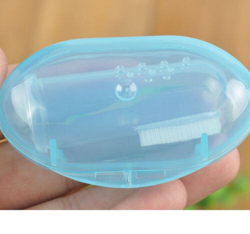 3 Colors Baby Finger Toothbrushes Infant Silicone Teeth Gum Tongue Teether Cleaner детские вещи: Blue