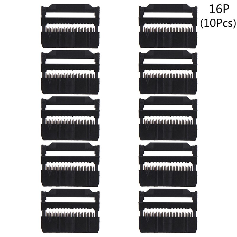 10set 6/8/10/12/14-50Pin IDC Socket Pin Dual Rij Toonhoogte 2.54mm IDC connector 6-50 Pin Kabel Socket Plug Lint Kabel Connector: Bruin