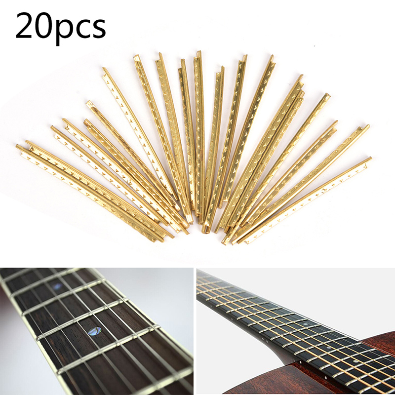 19 pezzi di tasti per chitarra classica in ottone Set di cavi per chitarra acustica larghezza 2.2mm 2.0mm: Giallo