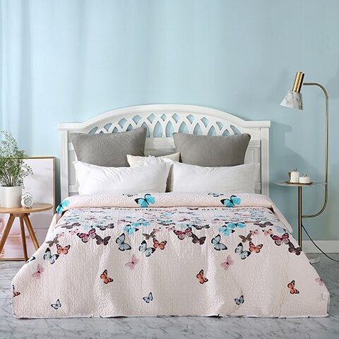 Bedsprei en sprei van microvezel, dun dekbed - tweepersoons/queensize 19: 4