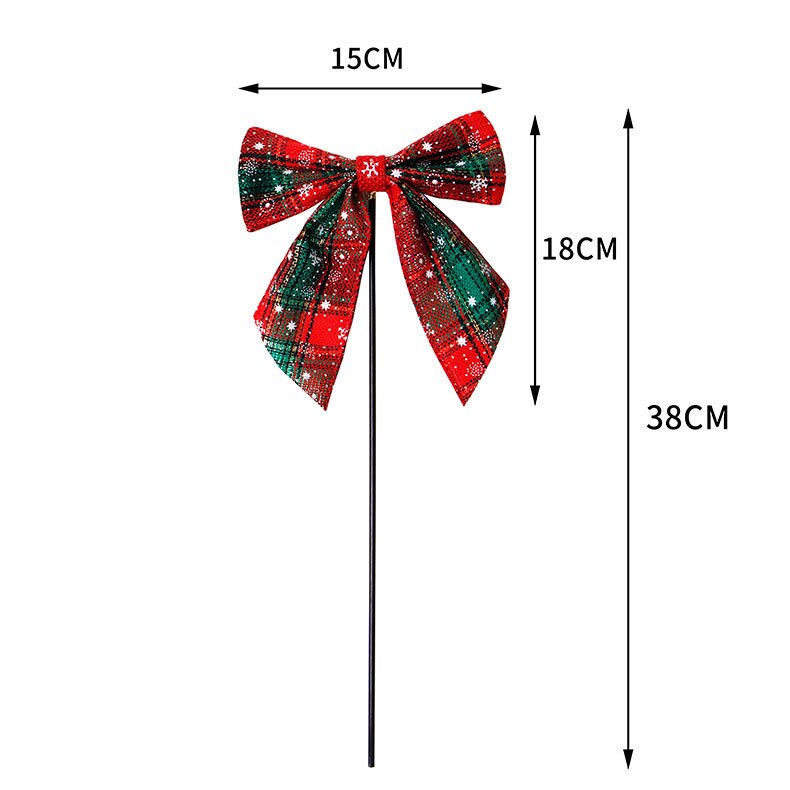 Kerstboomdecoratie accessoires rode grote strik dubbel linnen lint eland gouden kerststrik huisdecoratie strikken voor knutselen: 13