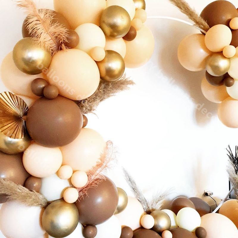 100Pcs DIY Birthday Party Balloons Garland Arch Kit Baby Shower Skin Coffee Globos Lady Wedding Anniversary Ballon Decoration