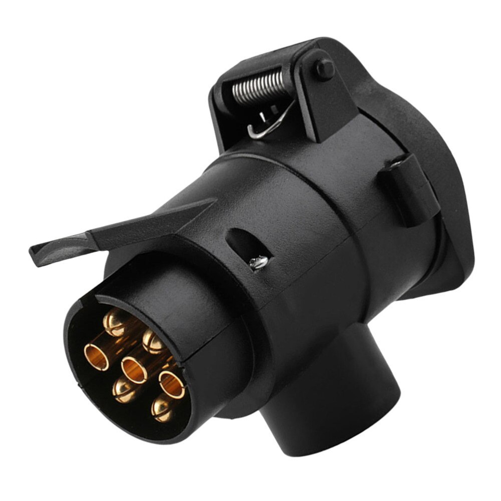 7 Pin to 13 Pin Euro Vehicle Trailer Adapter Connector Plug Towing Plug Socket Trailer Accessories (Black)
