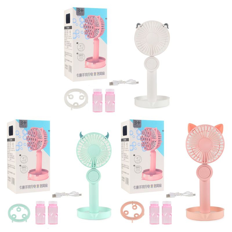 Bambini Del Fumetto Elettrico bottiglia di Acqua Bolla Fan Bolla Macchina di Ricarica USB Luce Luminosa Divertimento Portatile Che Soffia Ventilatore della Bolla di trasporto