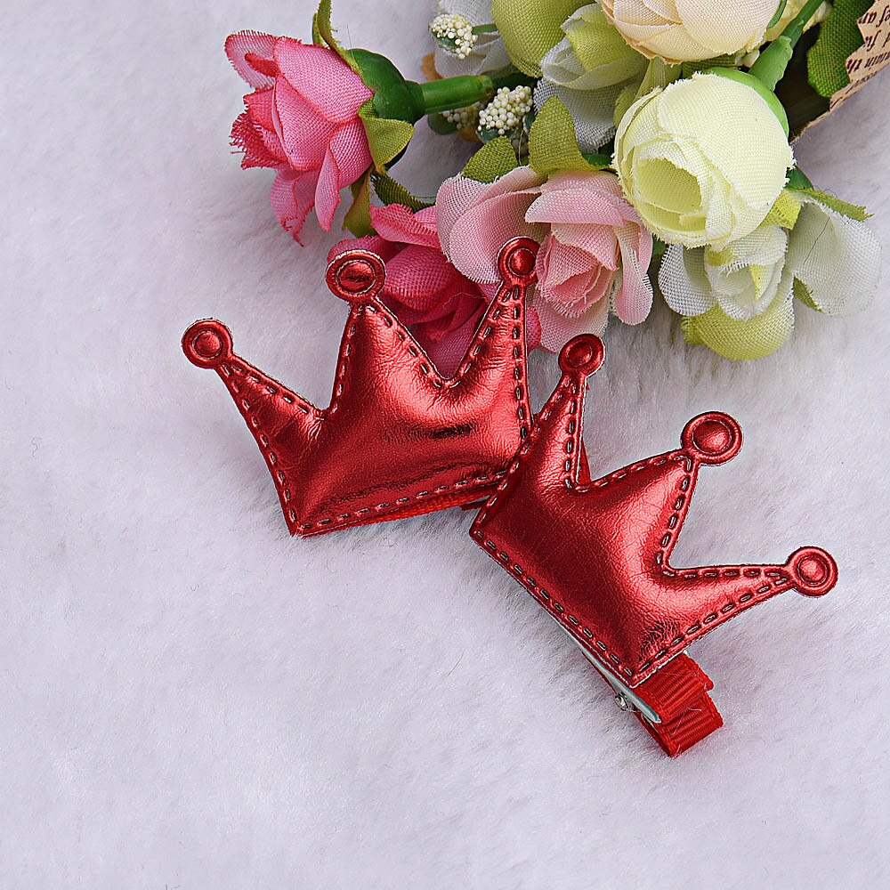 2pcs Hair Clips Girls Christmas Party Princess Leather Hair Style Buckle Baby Hair Accessories Шапка Детская diadema bebe