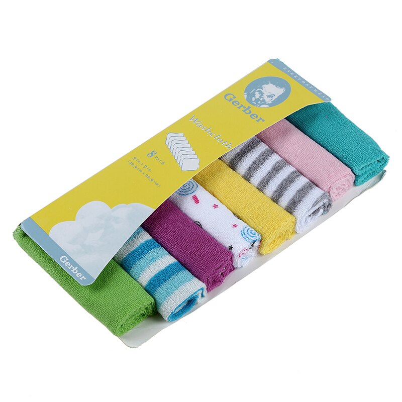 Baby face tvättmaskiner handdukar bomullsduk tvättduk 8 st/förp