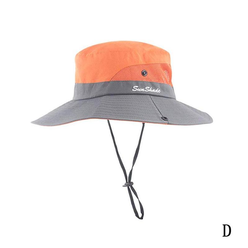 Fisk hat hat sol uv beskyttelse upf 50+  sol hat spand sommer mænd kvinder lange store brede rand bob vandreture udendørs hat: D