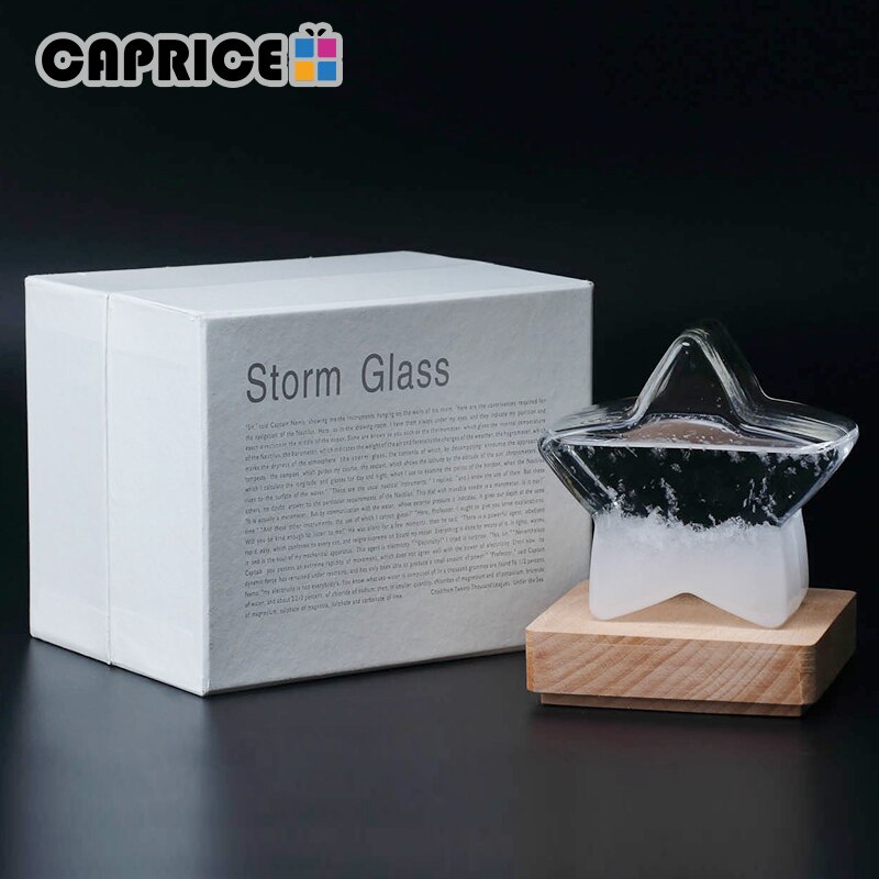 Weather Forecast Storm Glass Crystal Tempo Free Engraving Star Shape Ornaments Home Decor TQYBP-HX