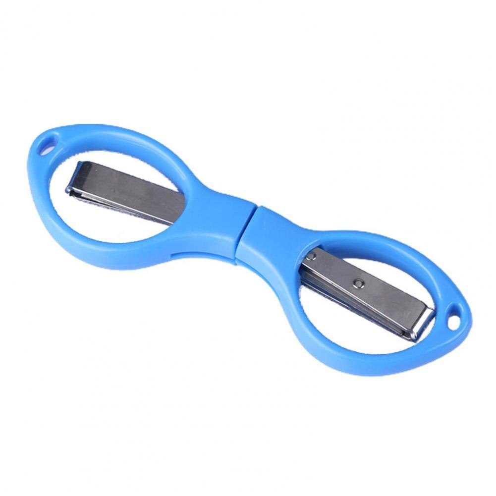 Useful Foldable Scissors Ergonomic Wear-resistance Stainless Steel Folding Cutter Craft Scissor: Blauw