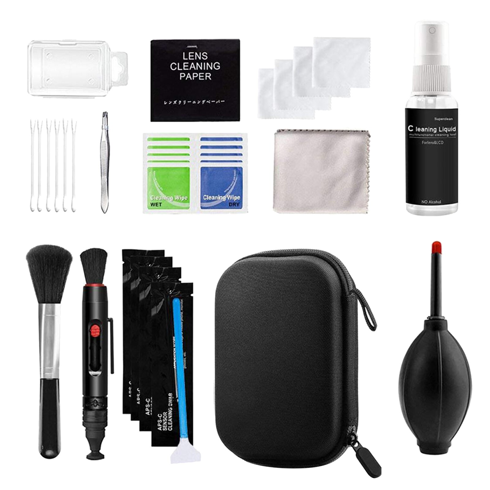 Professionele Camera Cleaning Kit Voor Dslr Camera + Traveling Pouch + Swabs