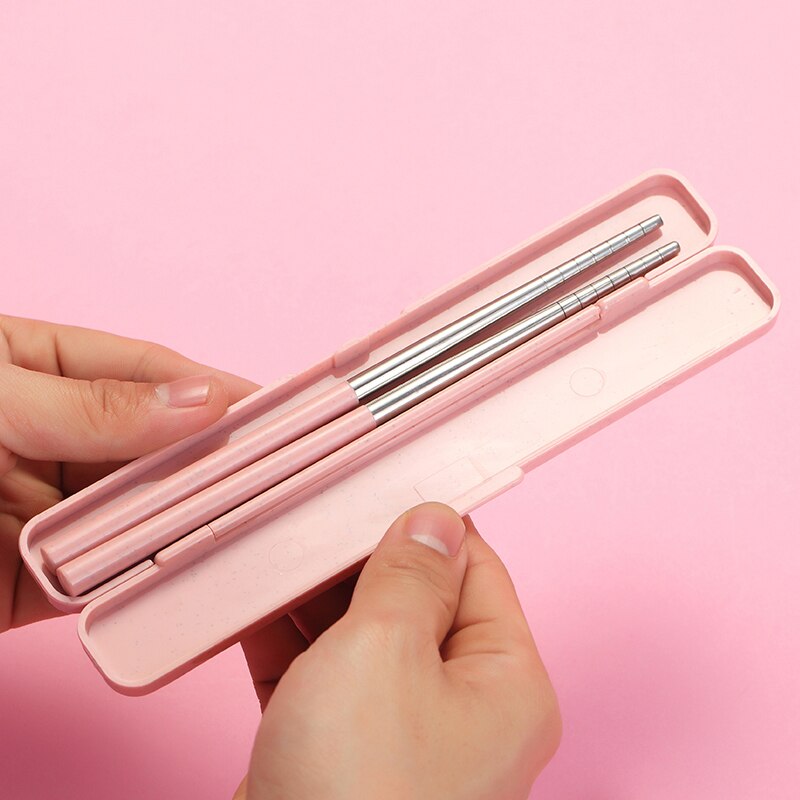 304 Roestvrij Staal Chinese Metalen Eetstokjes Draagbare Reizen Chop Stick Herbruikbare Voedsel Sticks Voor Sushi Hashi Baguette Eetstokjes