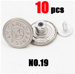 10 Stks/zak 17 Mm Metalen Jeans Knop Naaien Kleding Accessoires Broek Jean Knop Decoratie Voor Diy Naaien: NO.19 10pcs