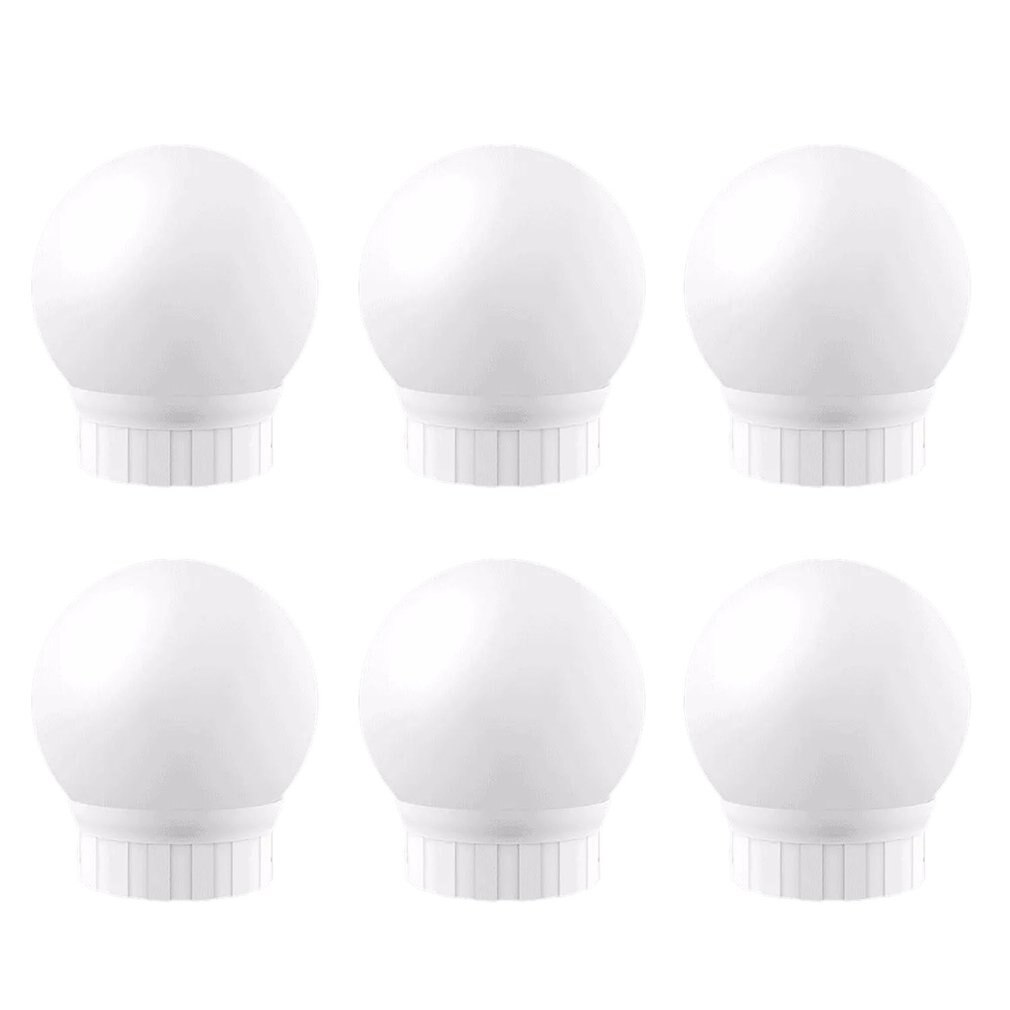 LED 12V Makeup Mirror Light Bulb Hollywood Vanity Lights Stepless Dimmable Wall Lamp 6 10 14Bulbs Kit for Dressing Table: Nature White 6pcs