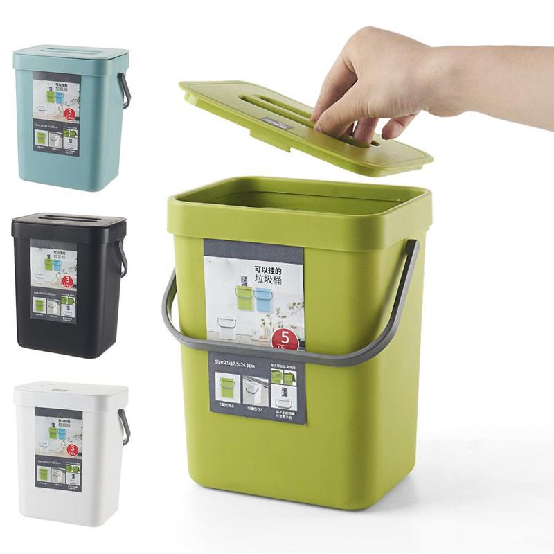 Wall-mounted Sorting Trash Can Kitchen Cabinet Hanging Trash Storage Free Punching Living Room Door Trash Can