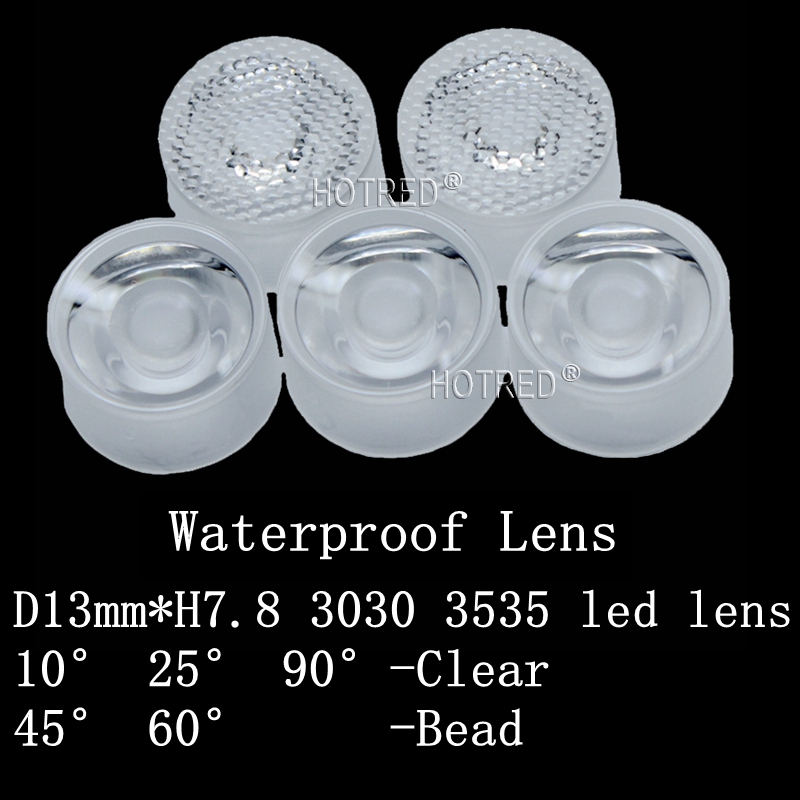 13mm 3535 CREE XPE XPE2 XPG XPG2 XTE Epiled/Semiled 3535 LED Lens waterproof 3030 Chip Diode Clear Bead Surface Integrated lens