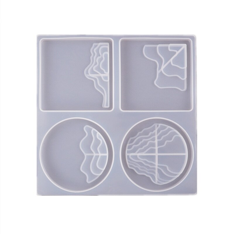 Plateau irrégulier d'égouttage de cristal en résine époxy, bricolage, terrasse d'océan, miroir de paysage, dessous de verre, moule en Silicone