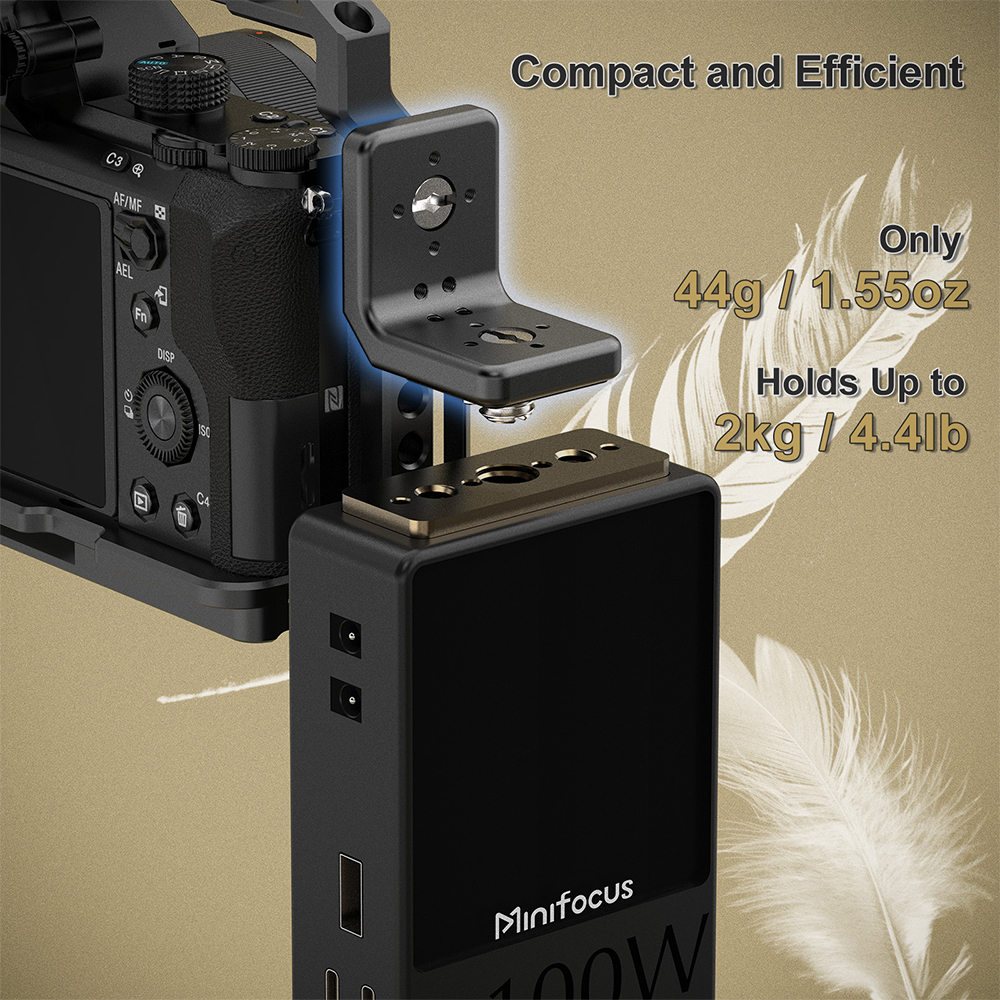 Mini L-Shaped Mount Plate, Right-Angle Plate Mounting Bracket with ARRI, 90° Angle Video Rig Adapter for Wireless Transmitter