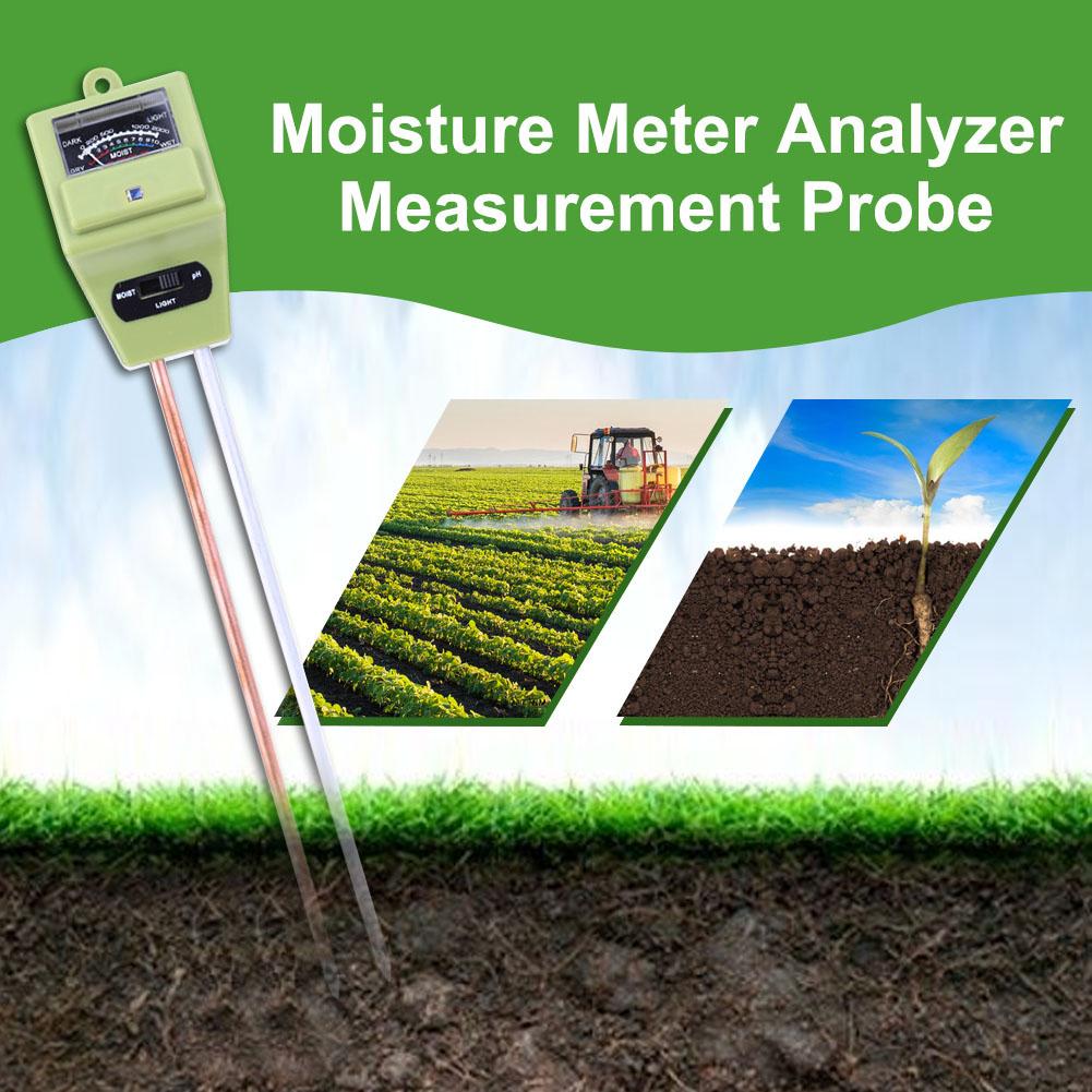 3 IN 1 Soil PH Meter Digital Soil Moisture Sunlight PH Meter Tester For Garden Soil Plant Flower Digital Analyzer Tester Tool