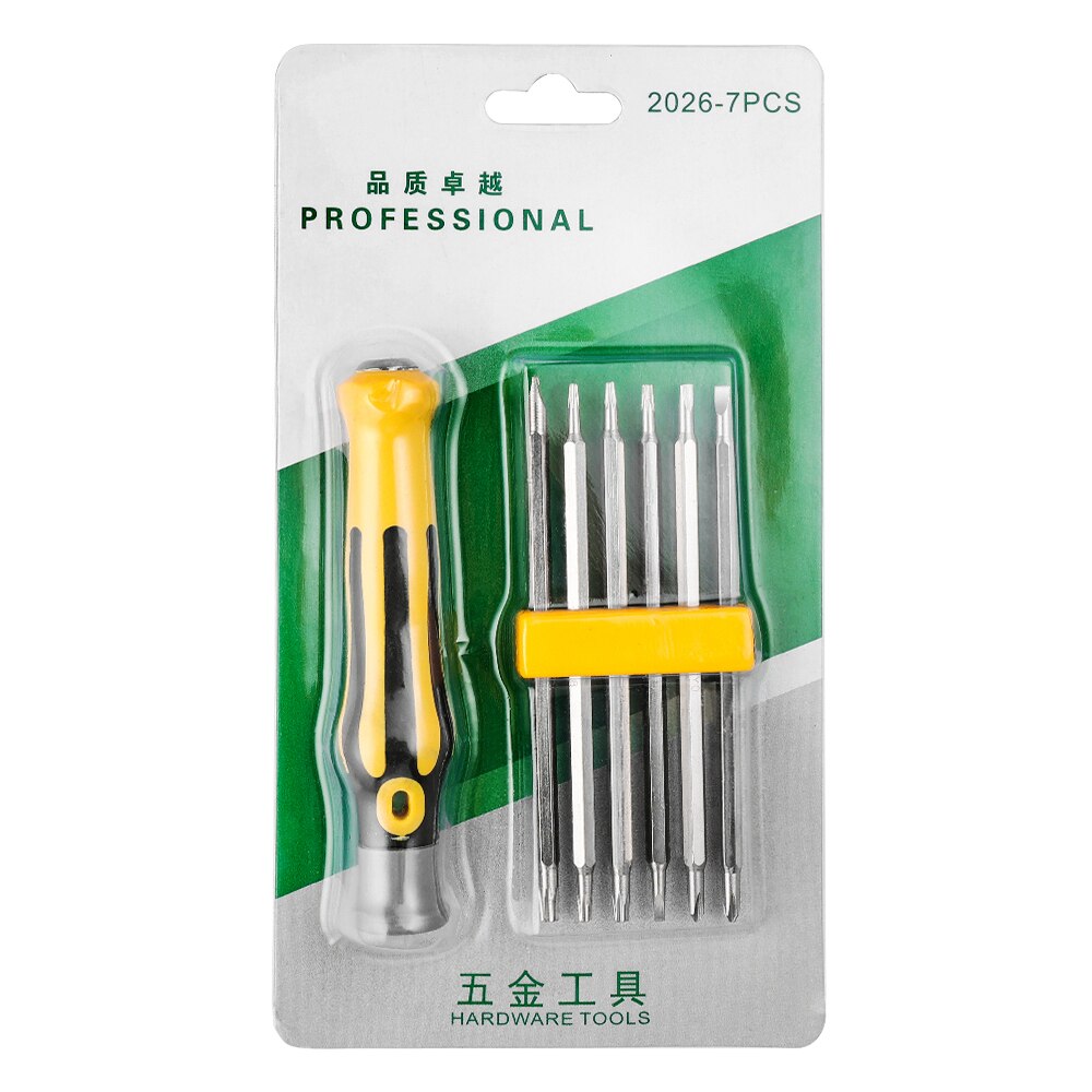 Tournevis magnétique de forme spéciale, 7 pièces, foret de sécurité incassable, tournevis Torx Pentagonal, outils à main à tête plate