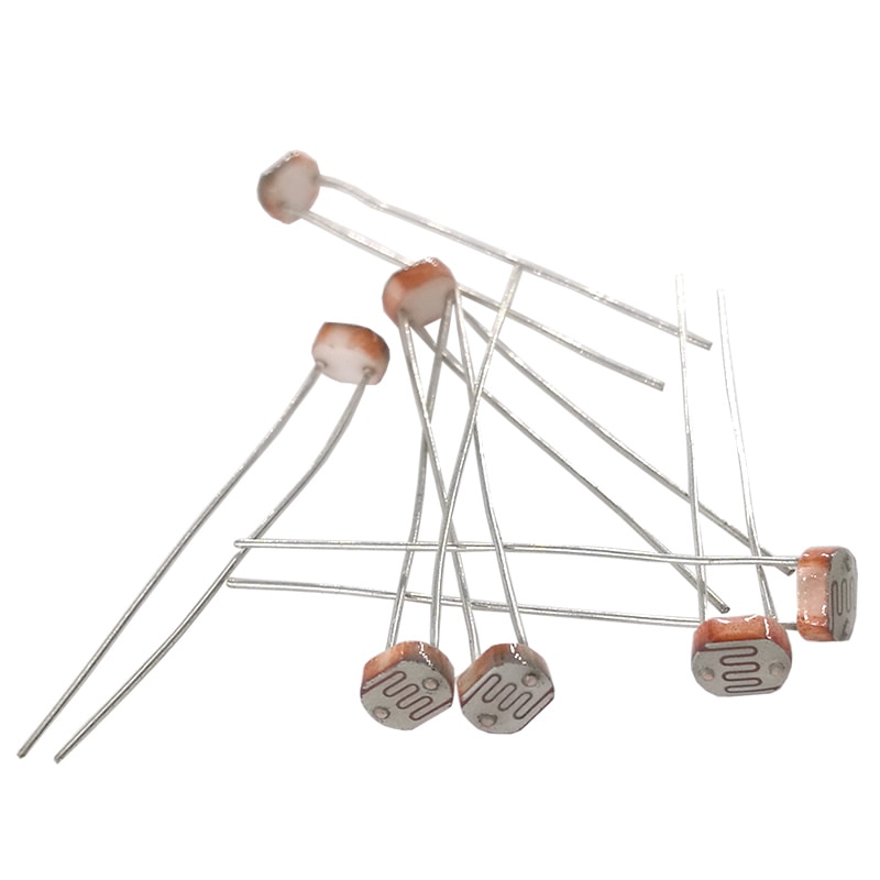 MCIGICM 50pcs 5516 5537 5528 5549 5539 light dependent photo resistor photoresistor resistor 5mm photosensitive resistance LDR