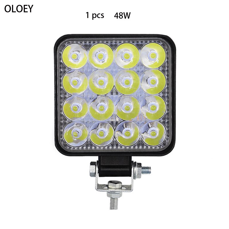 Led arbejdslys spotlight 12v led lys 4*48w bar til lastbil offroad lastbil 48w engineering køretøj søgelys bil forlygte: 48w 1 stk