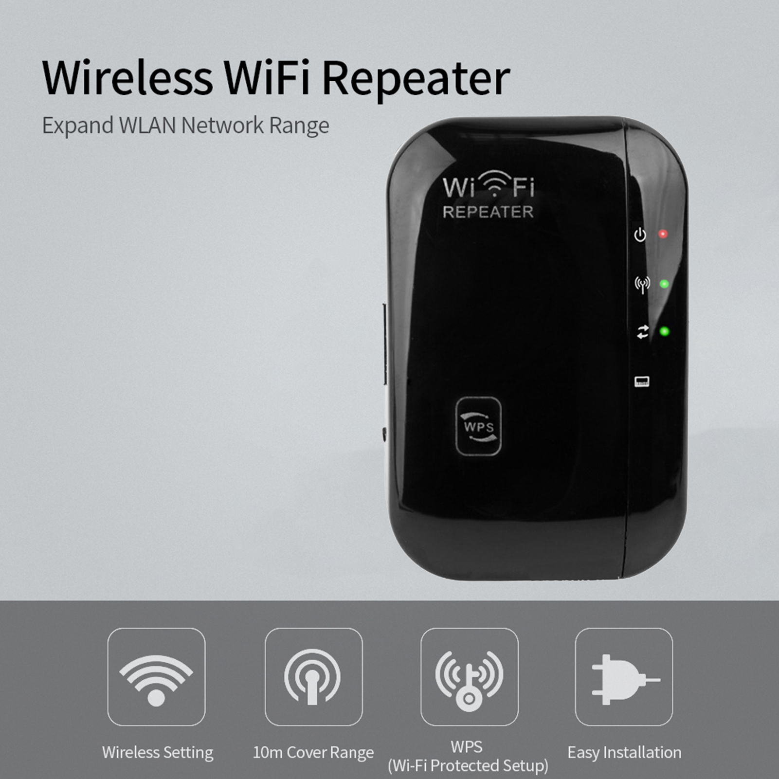 Wi-Fi Extender Signal Booster Wi-Fi Singal Range Repeater Up to 300Mbps Access Point Integrated Antennas LAN Port