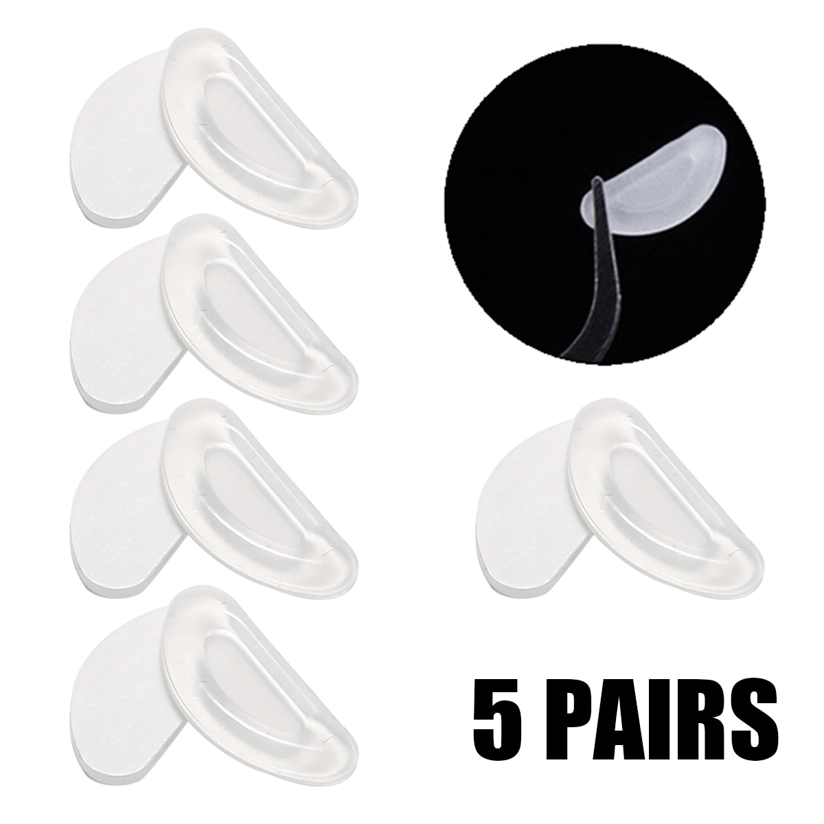 5 Paar Zachte Siliconen Neus Pads Anti-Slip Neus Pads Geschikt Voor Bril Brillen Zonnebril Multi-Toepassingen Bril accessoires
