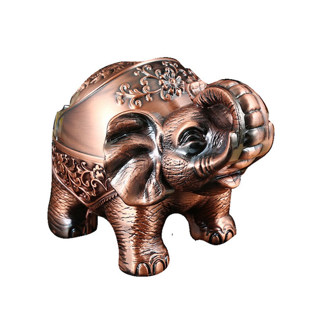 éliminateur d'odeur bureau coupe-vent éléphant forme avec couvercle cendrier en métal salon intérieur extérieur bureau Vintage sculpté à la main: A