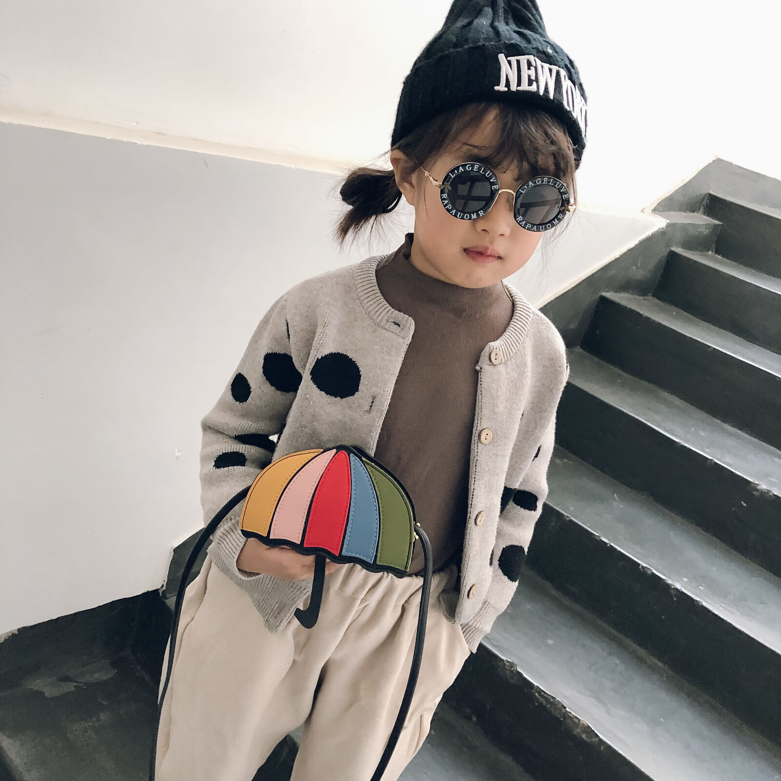 Kinder Mädchen PU Leder Schulter Tasche