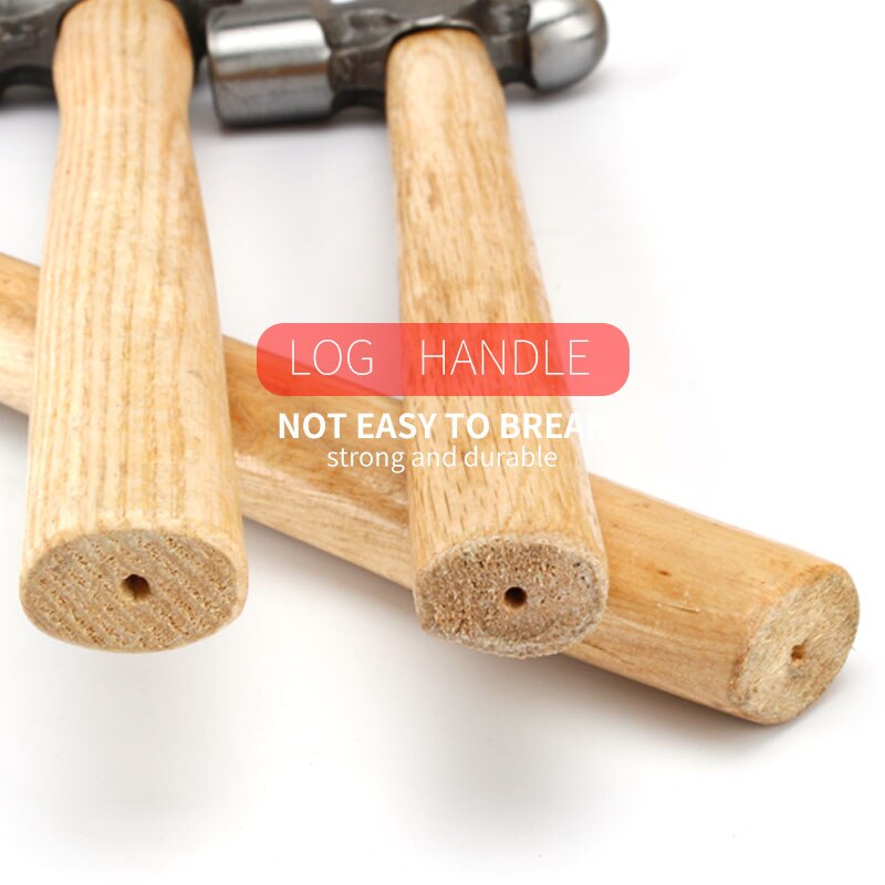 High-carbon Steel Round Hammer Ball Pein Nipple Hammer Hardware Tool Household Hammer with Wood Handle 0.5P 1P 1.5P 2P 2.5P 3P