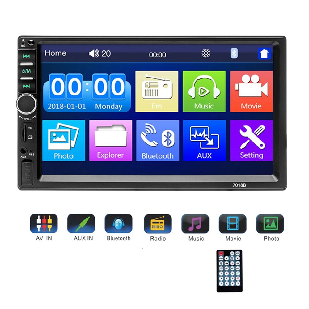 2 din Car Stereo 7" HD Car Radio Bluetooth FM Audio MP5 Player 2din Autoradio Support Rear View Camera 7018B Radio Car