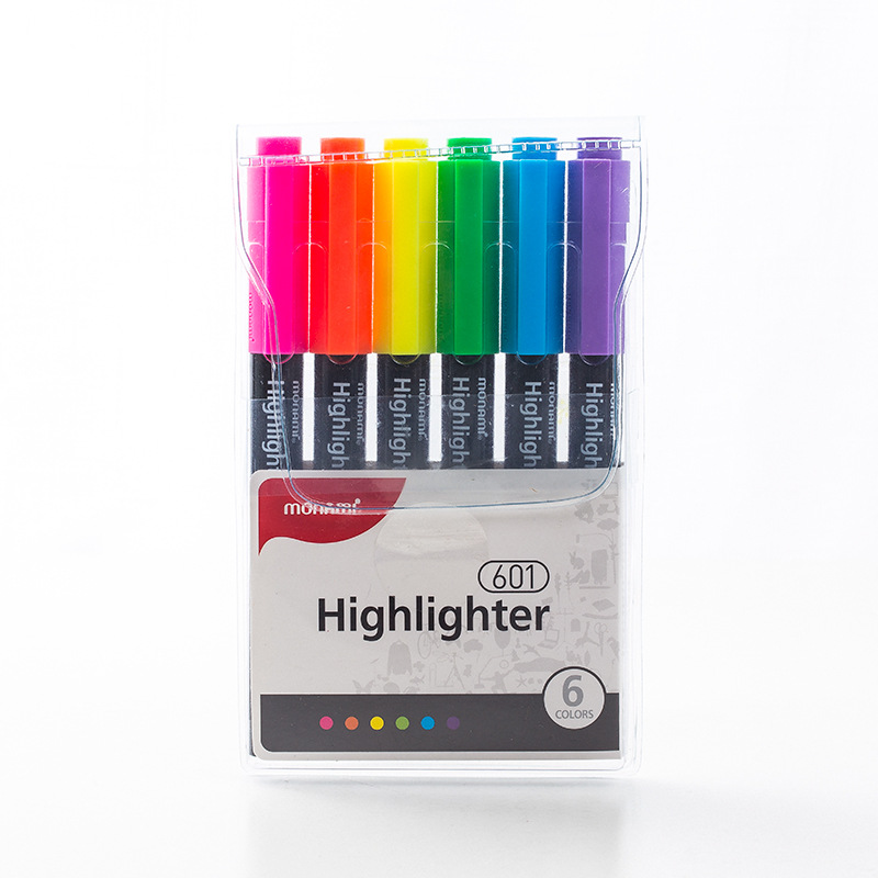 Juego de subrayadores de 4/6 colores, marcador brillante Pastel de 1-4mm, delineador de dibujo, suministros escolares y de oficina, F089, 601 Uds.