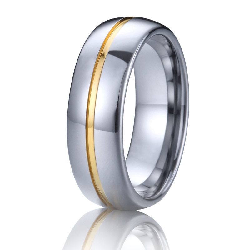 Klassieke Heren En Dames Wedding Band Tungsten Carbide Ringen Goud Zilver Kleur Anniversary Finger Ring