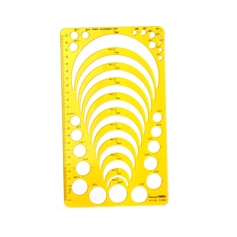 Yellow Radius Template Advanced Plastic Orange 23cm Large Circular Drawing Graphics Drawing Foot Radius Semicircle Template: Default Title