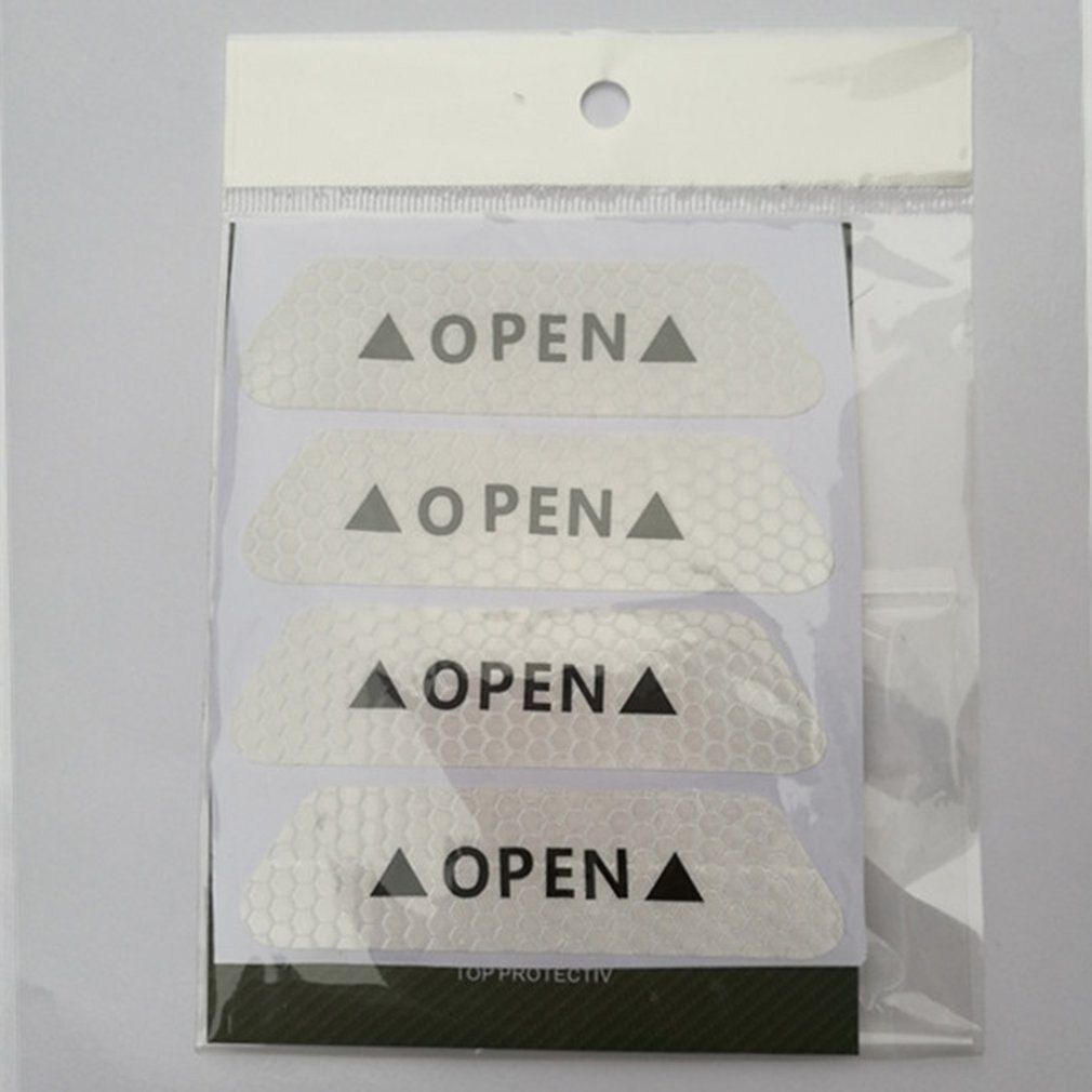 4Pcs Open Reflective Safety Warning Vehicle Car Door Sticker Sign Anti-Collision Reflective Warning Sticker