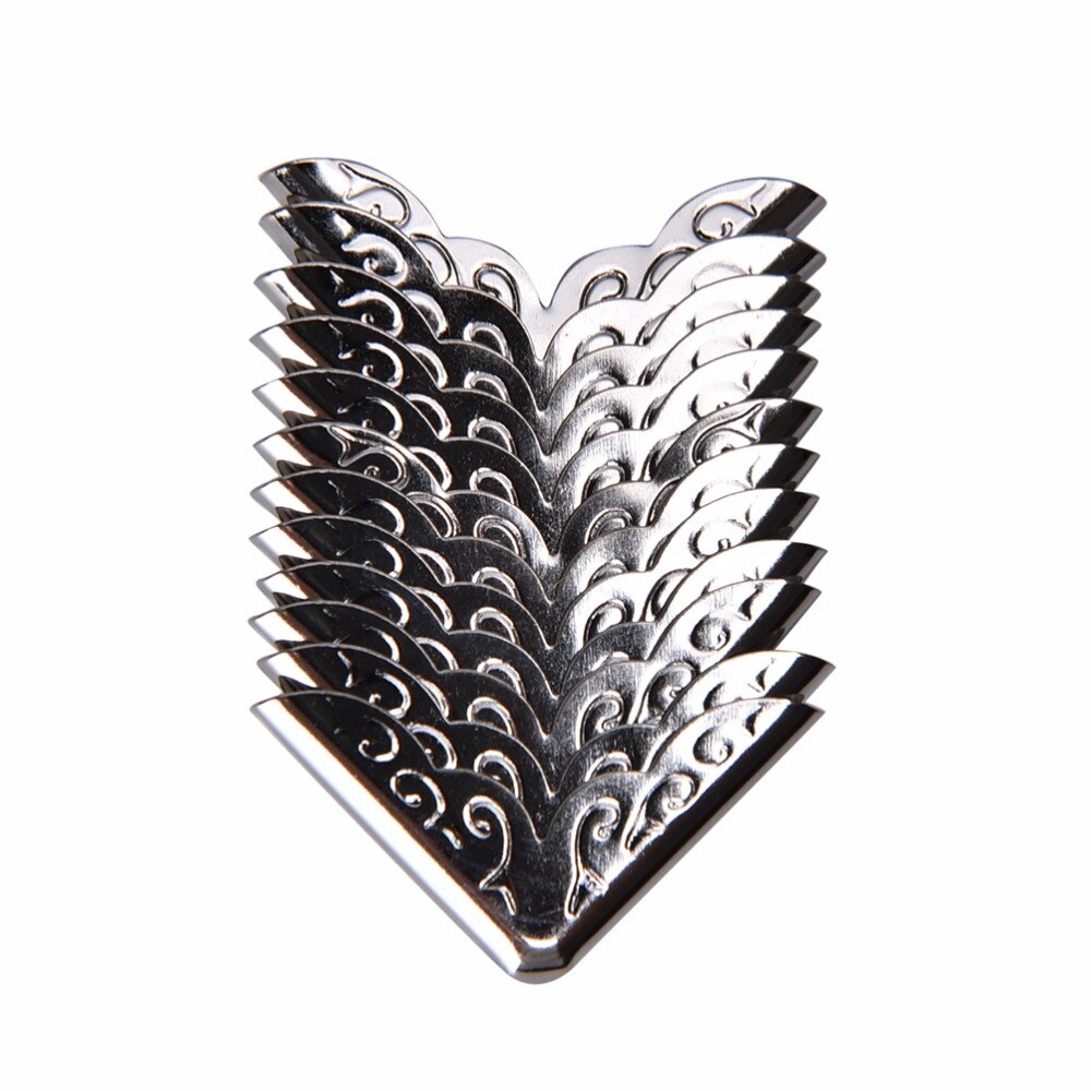 12Pcs Metal Corners For Books Scrapbooking Photo Albums Menus Corner Protectors Metal Crafts DIY