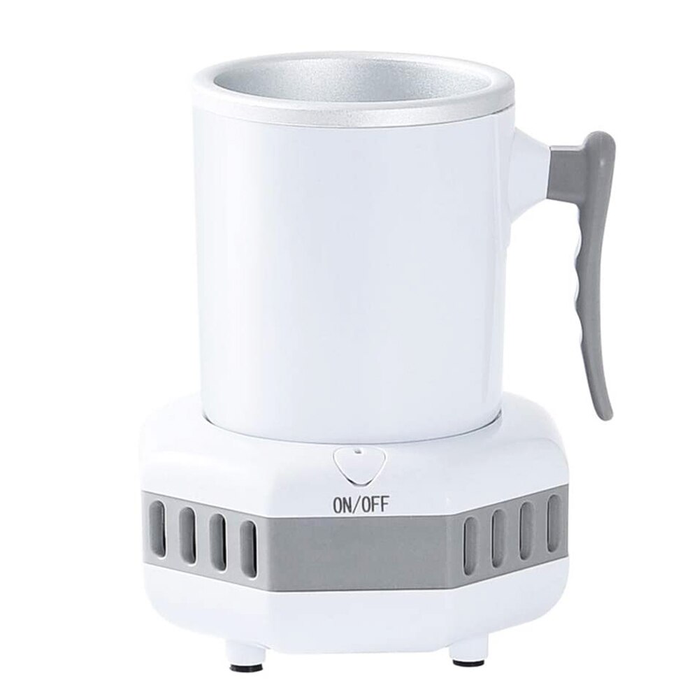 Drikkevarekøler kop kontor hjem hurtig køler elektrisk kølekrus mini desktop køleskab til cola vin bærbart køleskab: Hvid