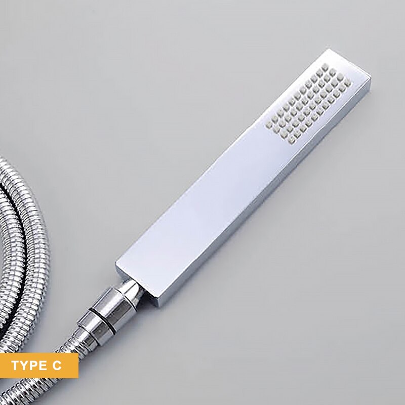 Brass Handheld Shower Head Replacement Showerhead for Bathroom Showering System Contemporary Square Style Polished Chrome