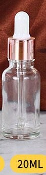 5-100ml rør gjennomsiktig dropper glass aromaterapi væske for essensiell massasje olje pipette etterfyllbare flasker rosa gull deksel: 20ml