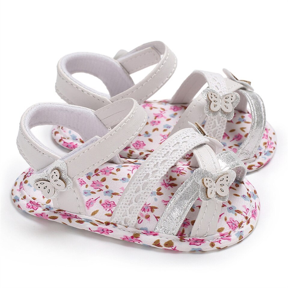Sandali per bambina scarpe estive con stampa floreale scarpe per neonati per bambini scarpe per presepe morbidi primi camminatori mocassini per bambini