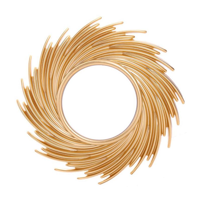 1Pc Bathroom Mirror Plastic Makeup Mirror Wall Hanging Vanity Mirror for Bathroom Wall Hanging Mirror (Orange)