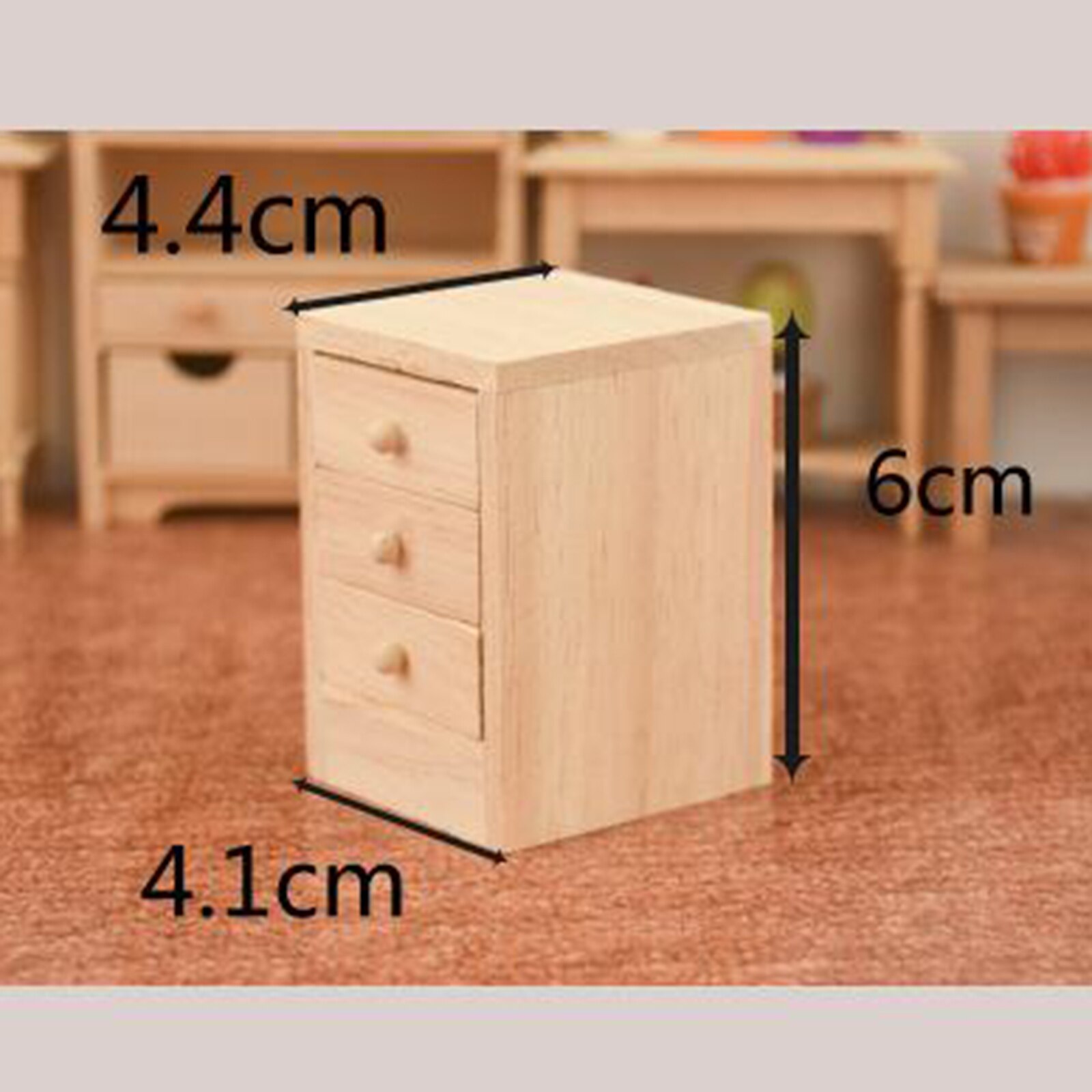 1/12 skala Lalka Dom miniaturowe drewno szafka nocna laleczka bobas dekoracje ozdoby