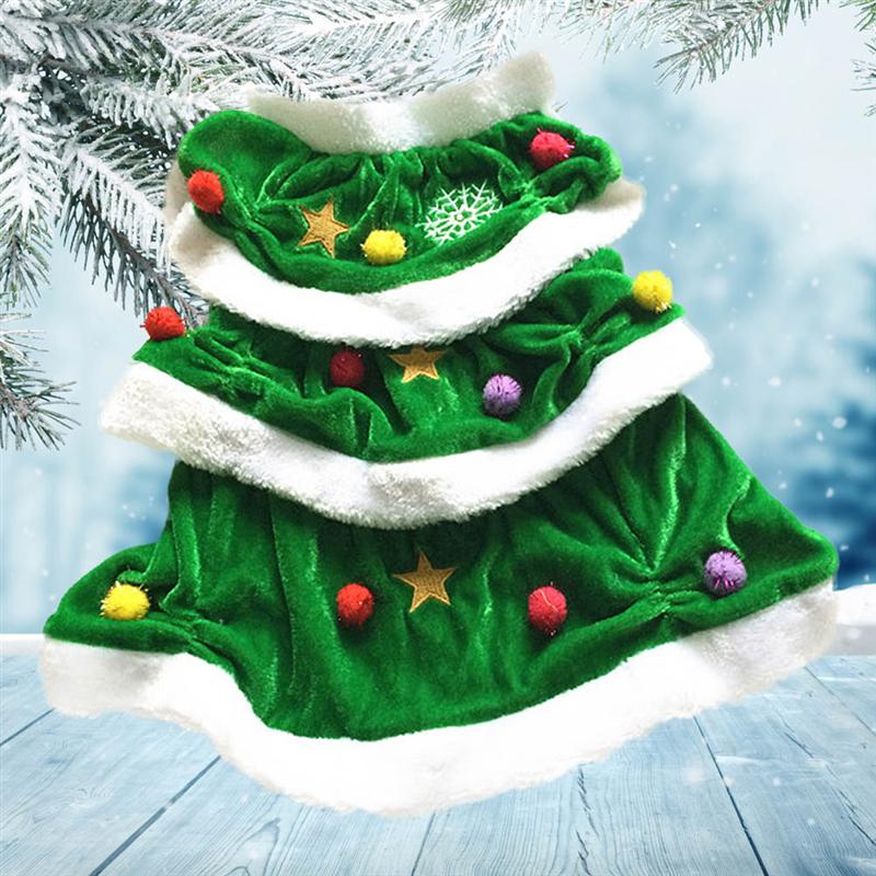 Juletræsformet hundedragt kæledyr vintertøj behagelig varm juletrøje til fest (grøn)