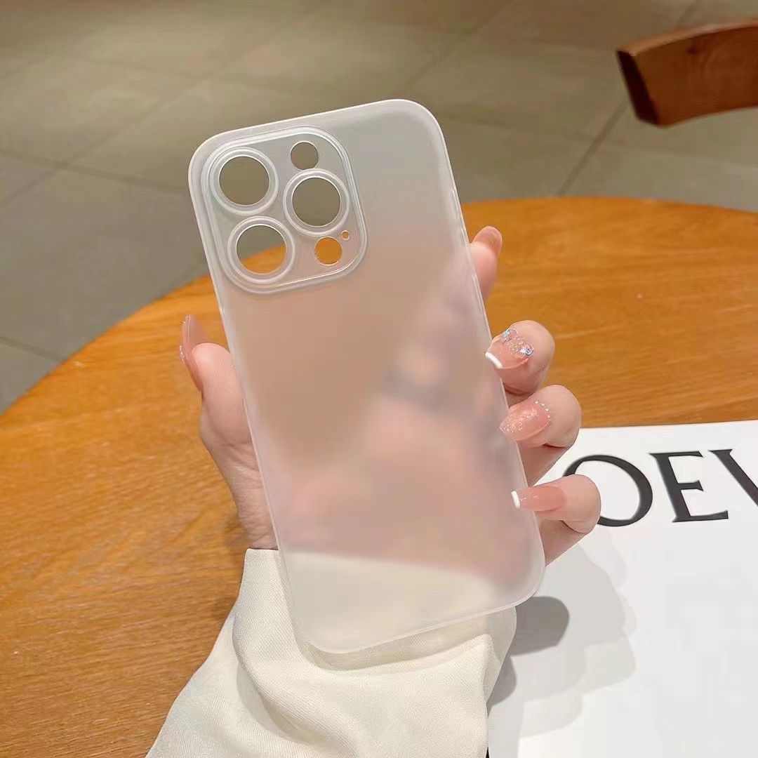 Luxury PP Matte Phone Case For Apple iphone 15 Pro Max 15 Plus Feathered Fine Hole Eye Protection Cover Case: PC / Clear