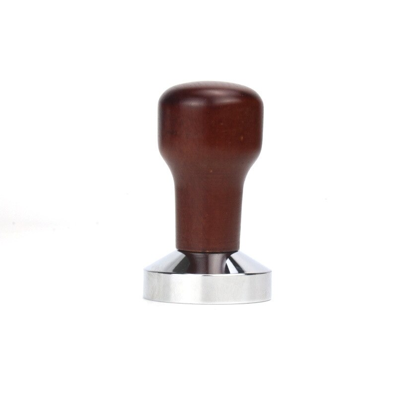 Tamper à café en acier inoxydable avec poignée pour café italien: Marron -51mm